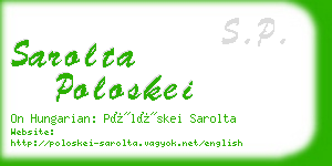 sarolta poloskei business card